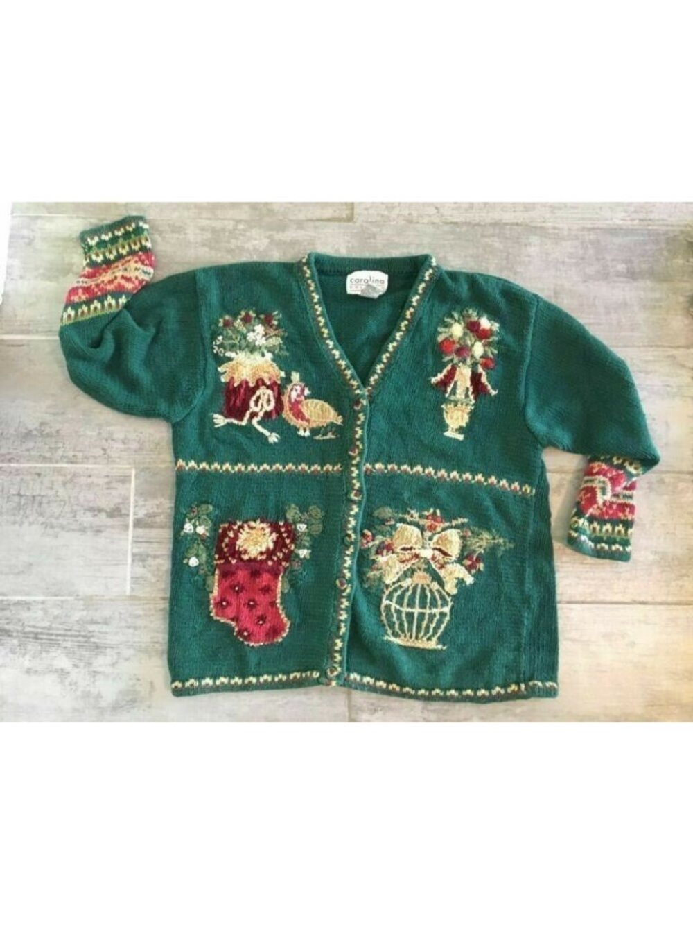Carolina Colours Not UGLY CHRISTMAS Sweater Cardigan Plus Size 22W 42 Party XL